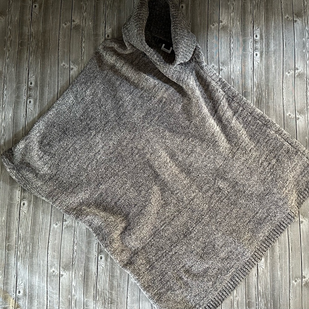 Cowl Neck Knit Poncho